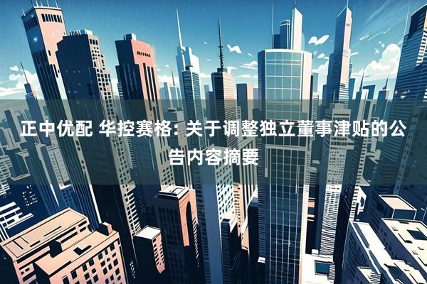 正中优配 华控赛格: 关于调整独立董事津贴的公告内容摘要